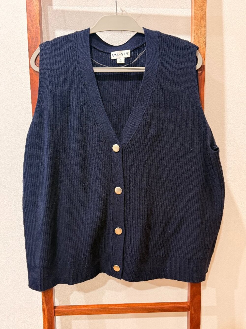 Ava & Viv Navy Sweater Vest - Size 2XL